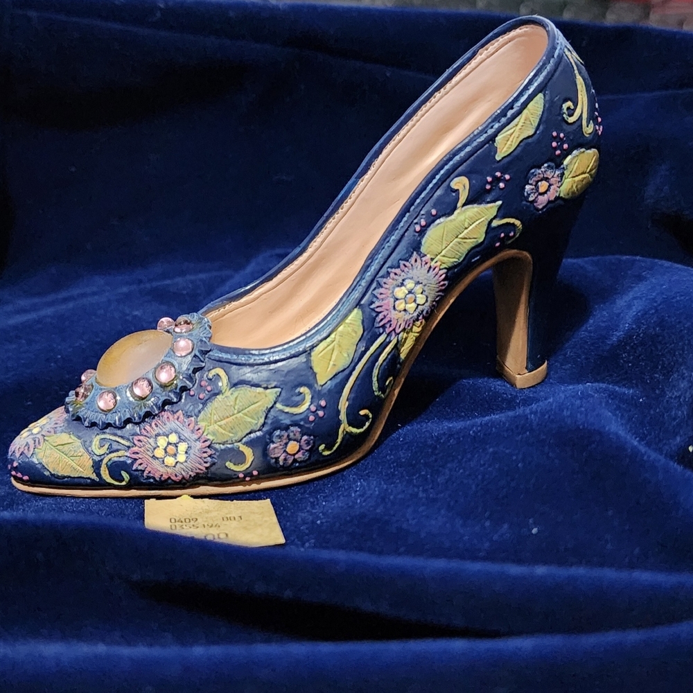 Sarna Charmed Life Mini Shoe #7-35 Vintage 1990's:Blue Floral Pump - Picture 5 of 5